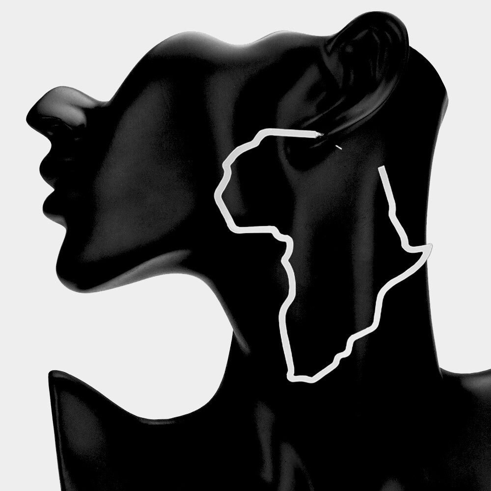 Oversized Africa Metal Hoop Statement Earrings